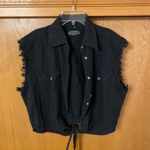 Black Western Jean Vest size XL